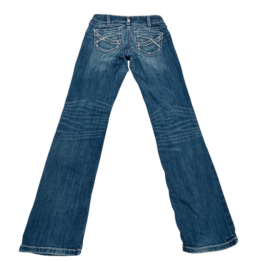 Ariat REAL Denim Jeans Womens 29R Mid Rise Straight Leg Western Cowgirl Rodeo - Picture 9 of 16